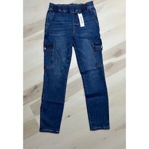 NEW Juicy Couture Denim Utility Cargo Style Pull On Elastic Waist Jeans Pants